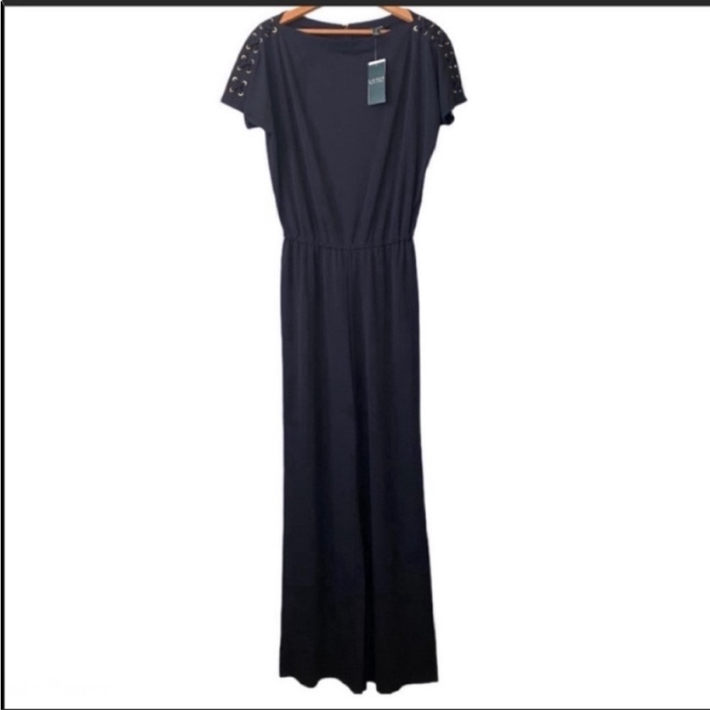 NEW Lauren Ralph Lauren Stretch Jersey Navy Jumpsuit Romper Small